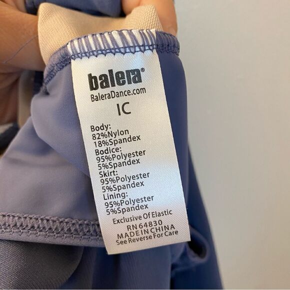 Weissman Dance Costume blue dress Matte Jersey Dress With Drape D10445 IC 7/8 - Picture 7 of 10